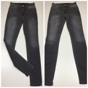 HUDSON Gray Wash BLAIR Faux Pockets Logo Hardware Super Skinny Jeans
